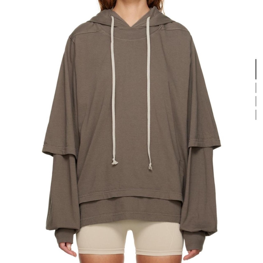 Rick Owens DRKSHDW Taupe Hustler Hoodie